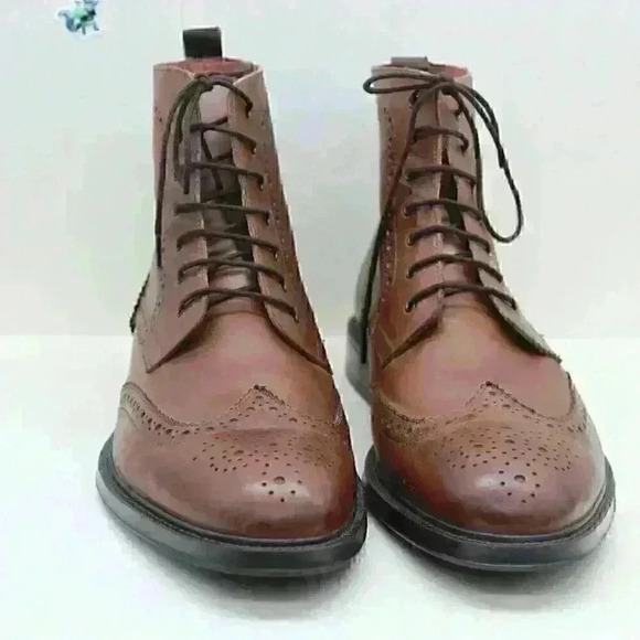 Stafford Men's Brown Leather Brogue Wingtip Chukka Lace Up Size US 12 M - Picture 5 of 11